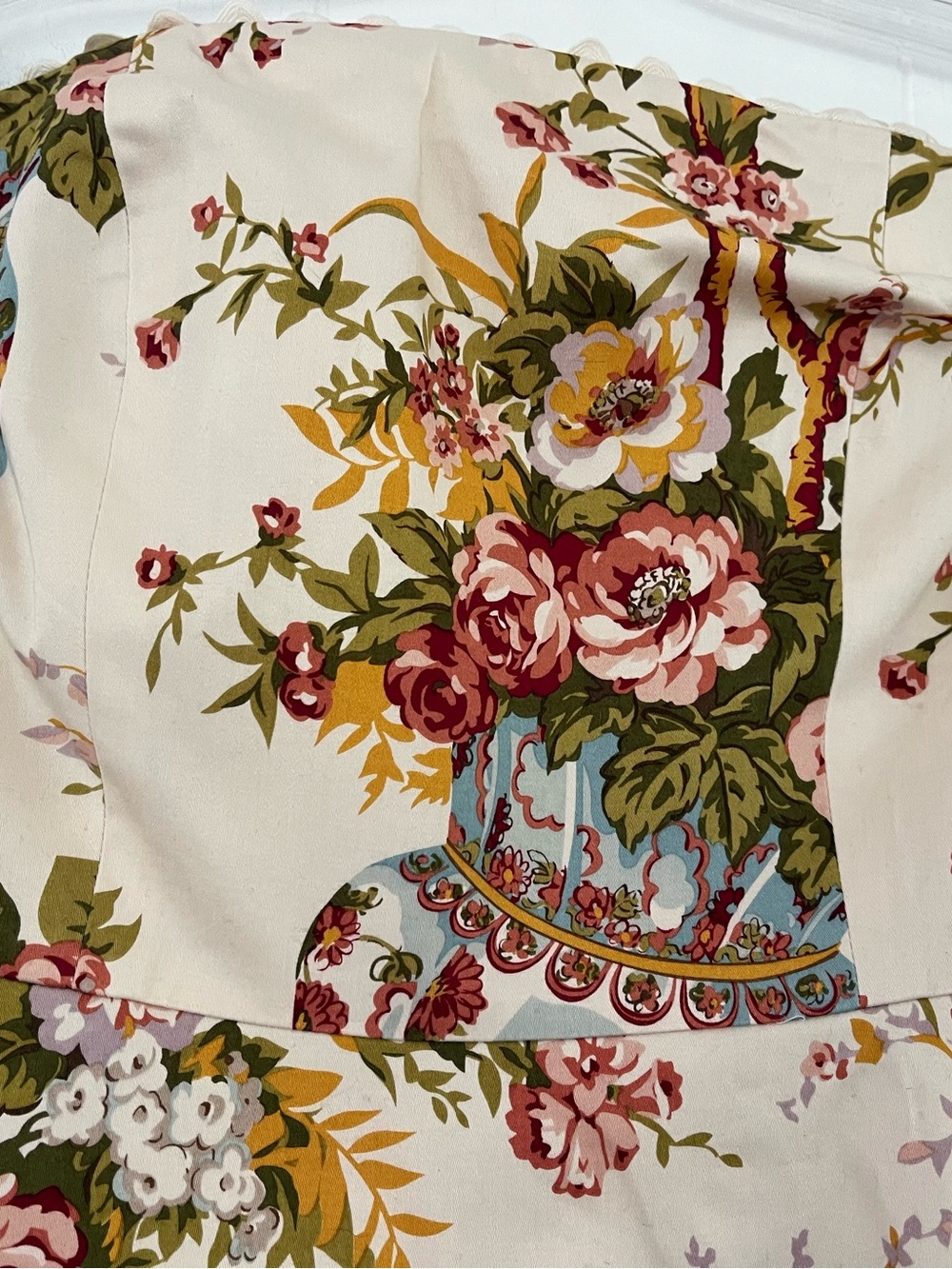 Moda International Floral Print Strapless Midi Fit Flare Dress Sz 8 CottageCore - Picture 15 of 16